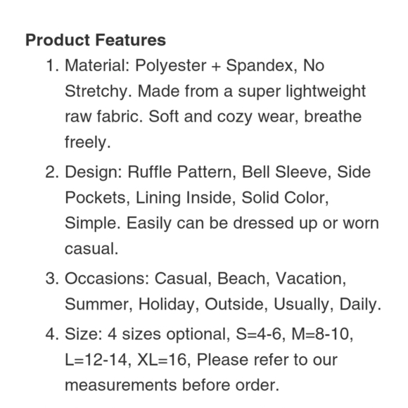 Fancyinn Dress Womens XS White V-Neck Ruffle Pockets Bell Sleeve Tiered Mini NWT - Picture 2 of 16